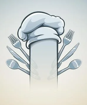 Kitchen utensils for cooking fork knife spoon and cap 스톡 일러스트