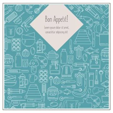 Kitchen utensils flyer Stock Illustration