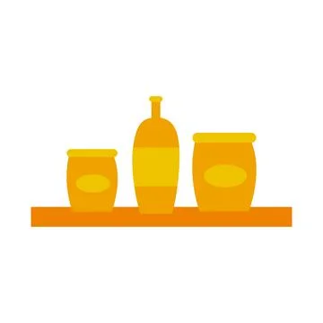 Kitchen utensils icon image vector illustration design  yellow color. Stock Illustration