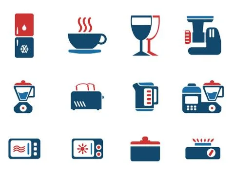 Kitchen Utensils Icon Set Stock Illustration