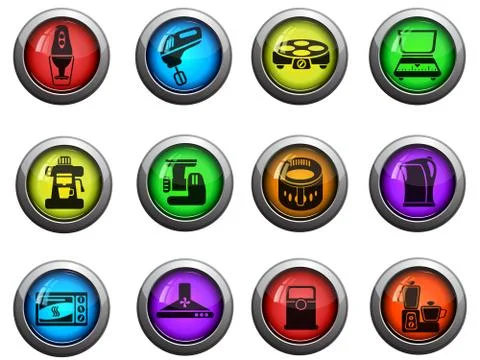 Kitchen utensils icon set Stock Illustration