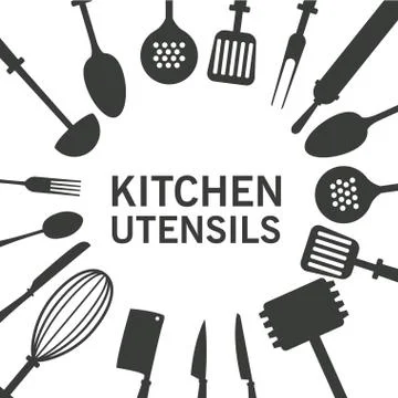 Kitchen utensils icons Stock Illustration