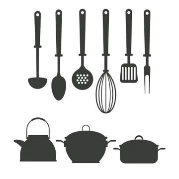 Kitchen utensils icons Stock Illustration