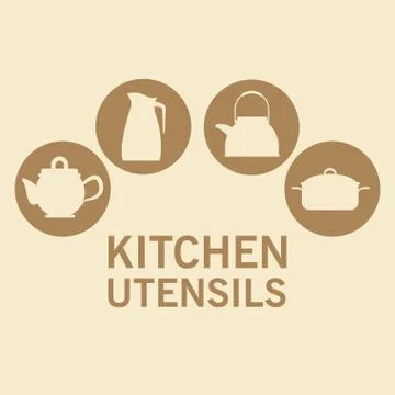 Kitchen utensils icons Stockillustratie