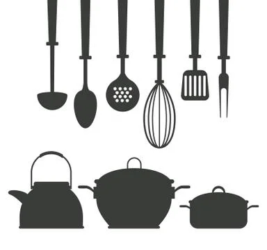 Kitchen utensils icons Stockillustratie