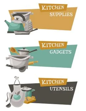 Kitchen Utensils Icons Set Ilustración de archivo