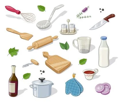 Kitchen utensils. Illustrazione stock