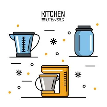 Kitchen utensils infographic Stock Illustration