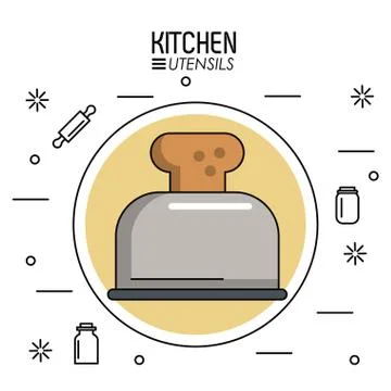 Kitchen utensils infographic 스톡 일러스트