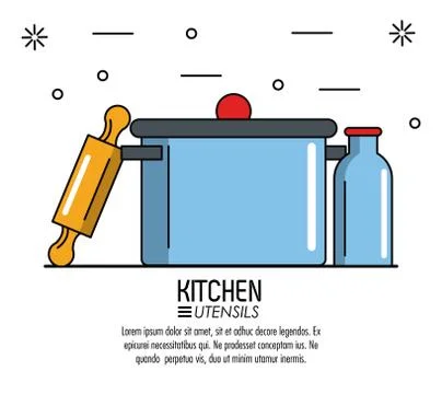 Kitchen utensils infographic Illustrazione stock