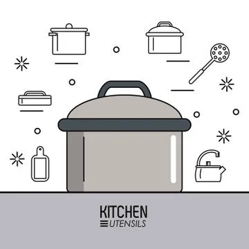 Kitchen utensils infographic Stock Illustration