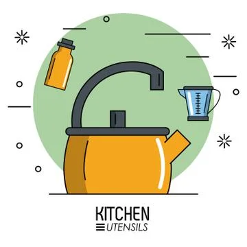 Kitchen utensils infographic Stockillustratie