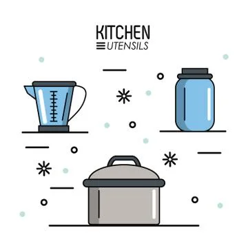 Kitchen utensils infographic Stockillustratie
