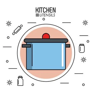 Kitchen utensils infographic Stock Illustration