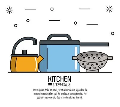 Kitchen utensils infographic Illustrazione stock