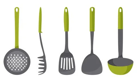 Kitchen utensils isolated on white background. Vector illustration. Stock Illustration