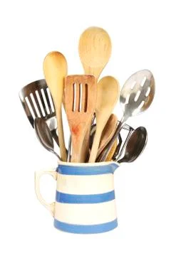 Kitchen utensils in a jug Foto stock