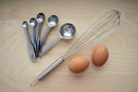 Kitchen utensils needed for making bread or pastry Stock Photos
