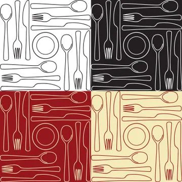 Kitchen utensils - seamless pattern Stock Illustration