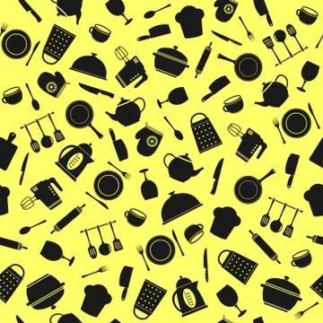 Kitchen utensils. Seamless pattern. Stockillustratie