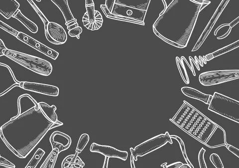 Kitchen utensils set. Stock Illustration