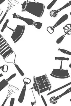 Kitchen utensils set. Illustrazione stock