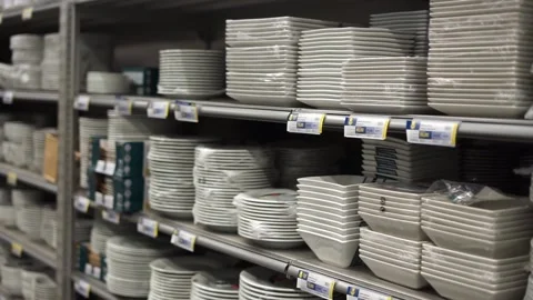 Kitchen utensils in the supermarket Stock Footage 258546544