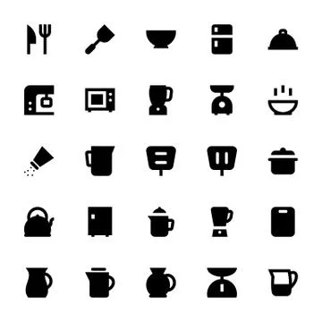 Kitchen Utensils Vector Icons Stock Illustration