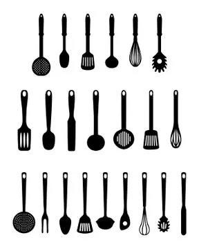 Kitchen utensils, vector Stock Illustration
