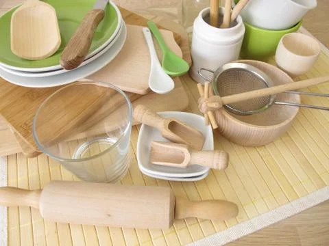 Kitchen utensils without plastic Stock Photos