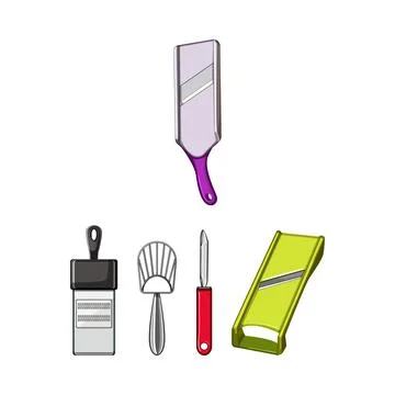 Kitchen utentils set for preparing vegetables Stock Illustration