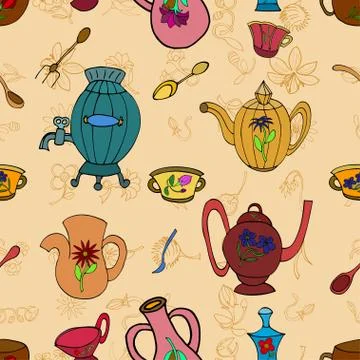 Kitchen vector pattern Illustrazione stock