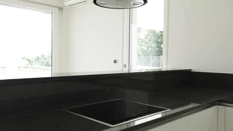 Kitchen view, modern and white Stock Footage 117097187