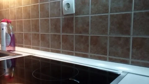 Kitchen wall cleaning Stock Footage 221623424