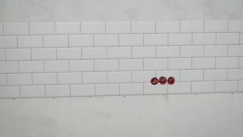 Kitchen Wall Tiling Renovation Process Stock Footage 333528517
