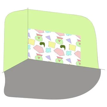 Kitchen walls colored Иллюстрация