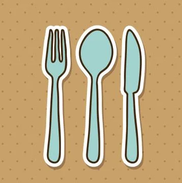 Kitchen ware design over brown background, vector illustration Stock Illustration