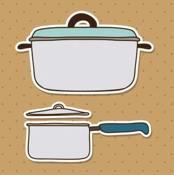 Kitchen ware design over brown background, vector illustration Stock Illustration