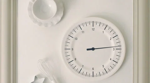 Kitchen watch wall clock at timelapse panoramic Stock Footage 36611017