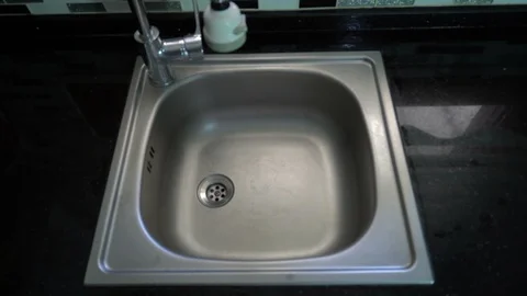 Kitchen Water Filter -wide head set High Pressure Kit Faucet Sprayer Stock Footage 129429734