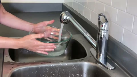Kitchen Water Tap Stock Footage 137141948