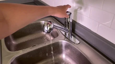 Kitchen Water Tap Stock Footage 137142168