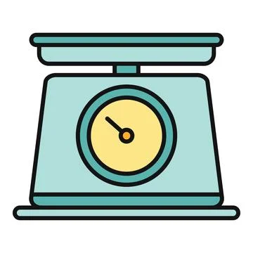 Kitchen weighing scale for cooking and ingredient measurement Stock Illustration