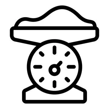 Kitchen weight measuring device icon outline vector. Food tare measure Stock Illustration