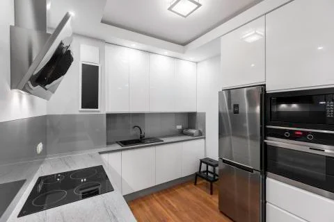 Kitchen in white Stock Photos