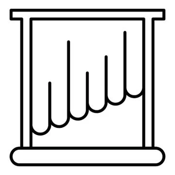 Kitchen window curtain icon, outline style Stock Illustration