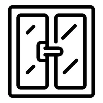 Kitchen window icon, outline style Stock Illustration