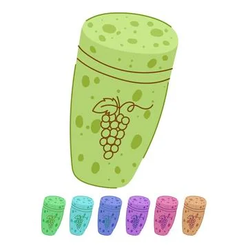 Kitchen wine cork bottle vector cartoon graphic Stock Illustration