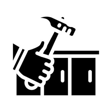Kitchen worktop repair glyph icon vector illustration Stock Illustration