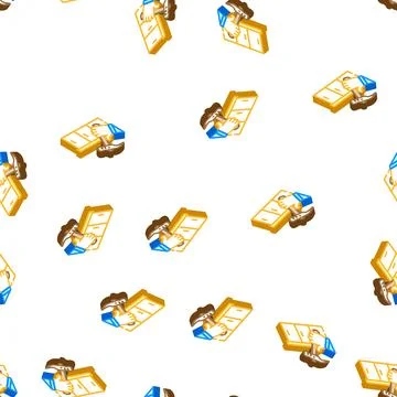 Kitchen worktop repair isometric icon seamless pattern 库存插图
